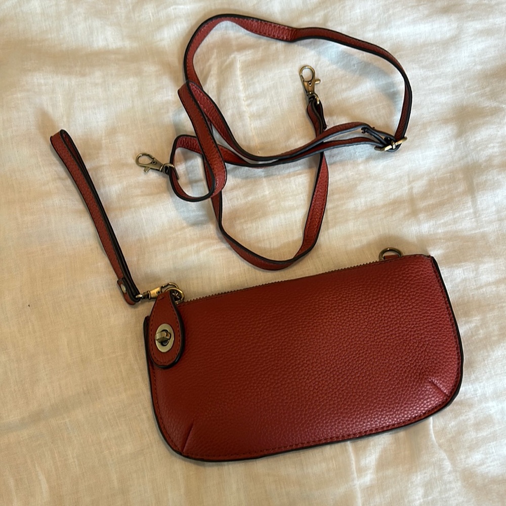 Joy Susan Crossbody Wristlet - Rust color
